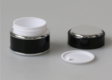 6つのOz 8つのOz 1つのOzの黒のプラスチック化粧品の瓶、ふたが付いている小さいプラスチック化粧品の容器
