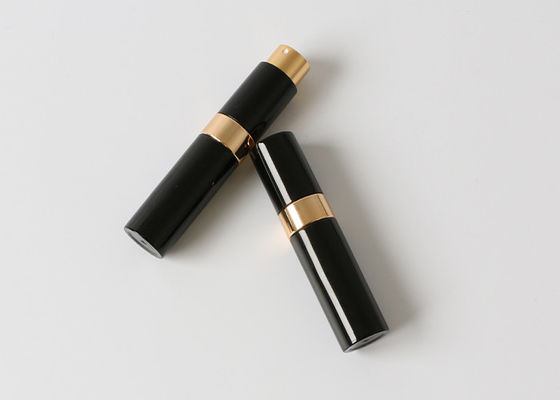黒い小型香水の噴霧器の円柱形の空の香水瓶